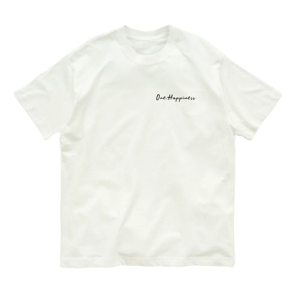 One:HappinessのOne:Happiness　ワンポイント　ロゴデザイン オーガニックコットンTシャツ