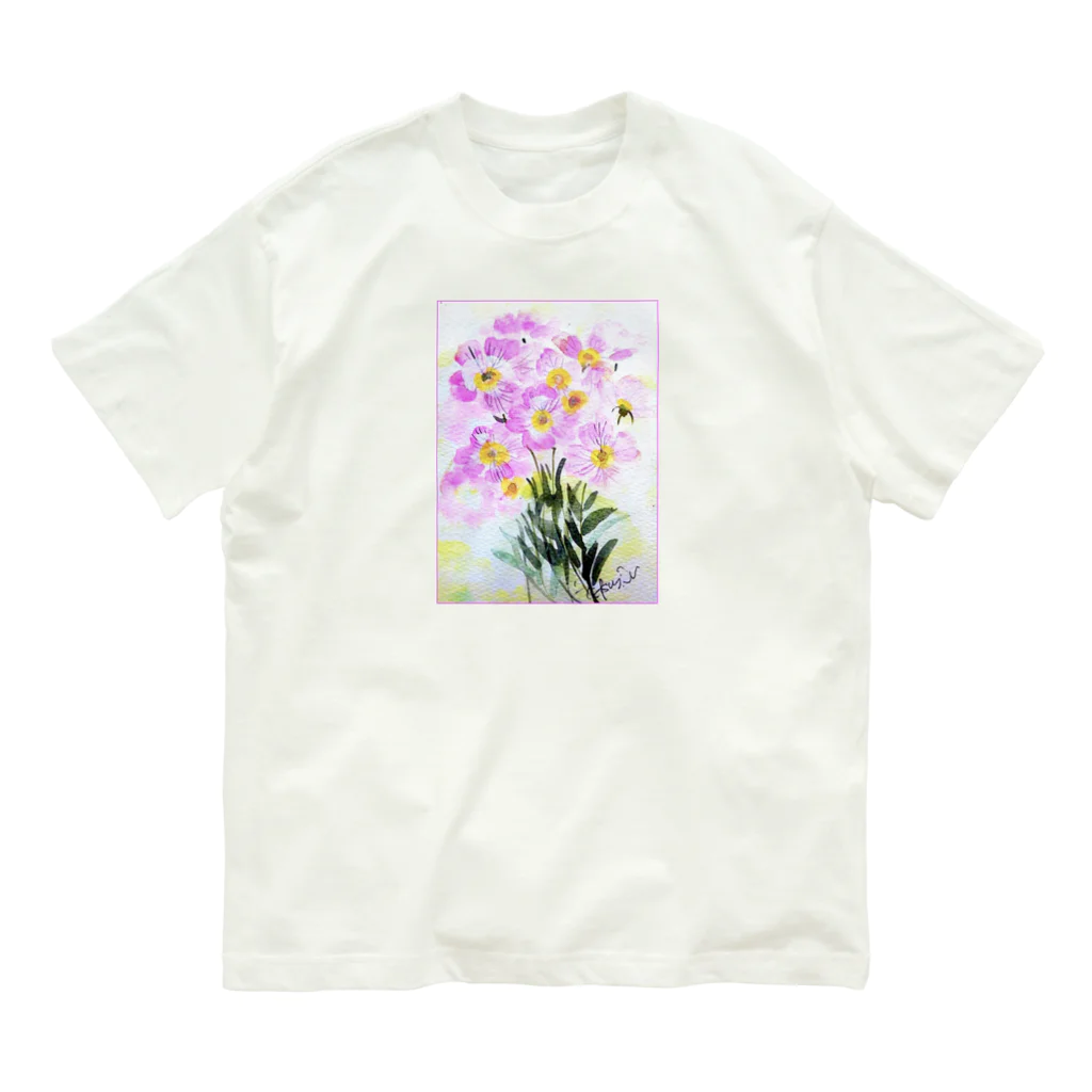 SUZURI.KEY-CHANの昼咲き月見草BF0902 Organic Cotton T-Shirt