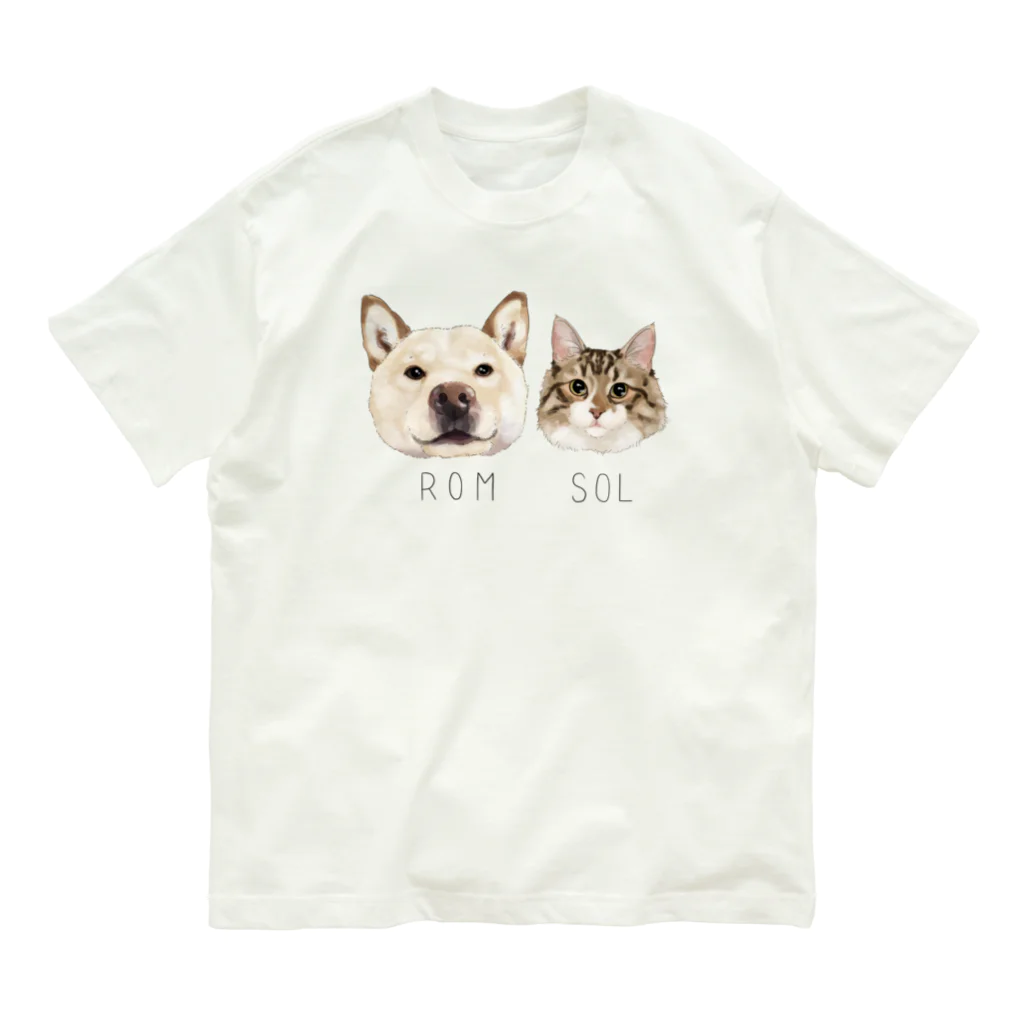 みきぞーん｜保護猫 ミッキー画伯と肉球とおともだちのrom & sol Organic Cotton T-Shirt