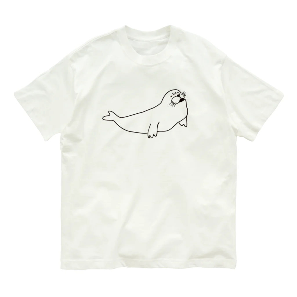 neconos Goodsのあざらしのひと（黒） Organic Cotton T-Shirt