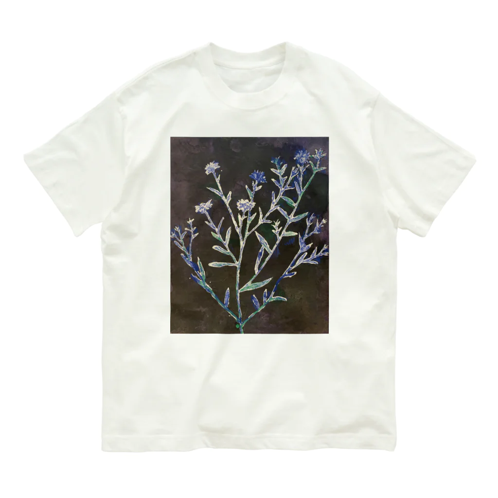 あおニャーマンの野菊 オーガニックコットンTシャツ