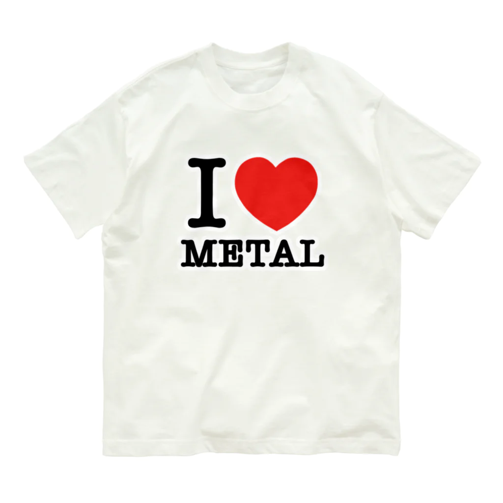 HachijuhachiのI LOVE METAL オーガニックコットンTシャツ