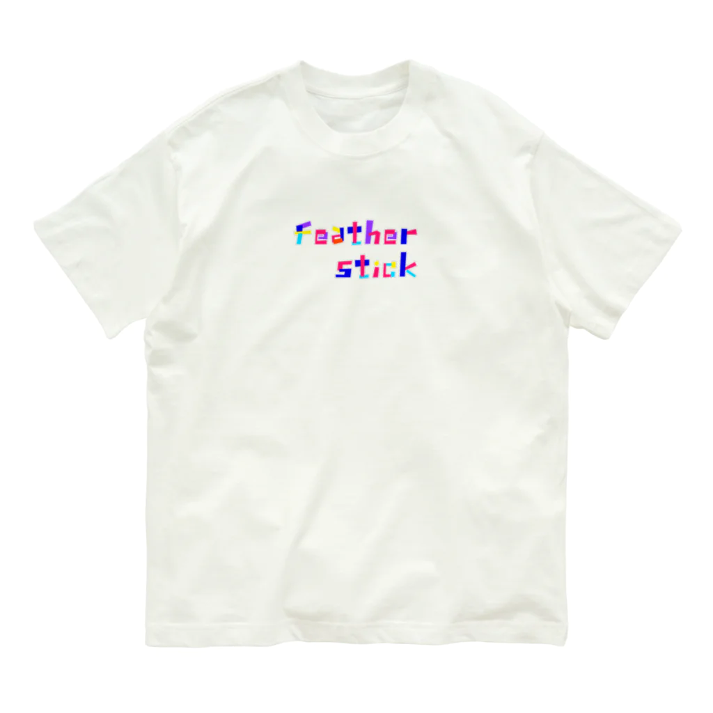 Feather stick-フェザースティック-のフェザースティック　文字ロゴ　 オーガニックコットンTシャツ