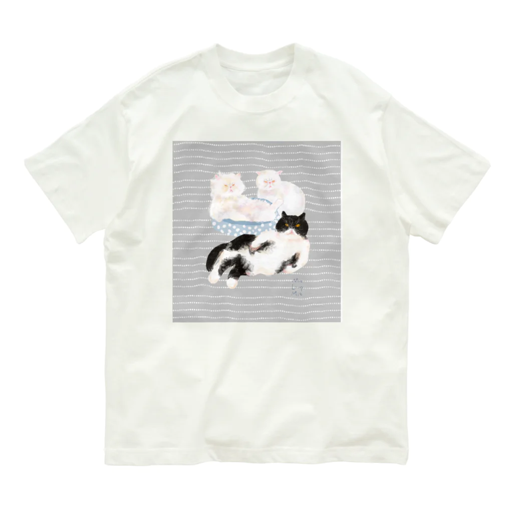 マルティ部屋のむぅるぅみぃ縞入り Organic Cotton T-Shirt