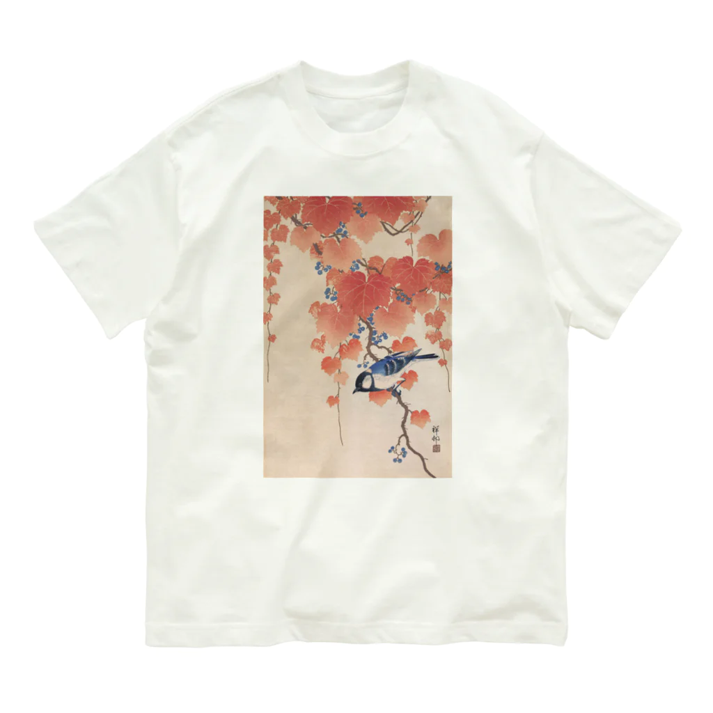 寿めでたや(ukiyoe)の蔦に四十雀 Organic Cotton T-Shirt