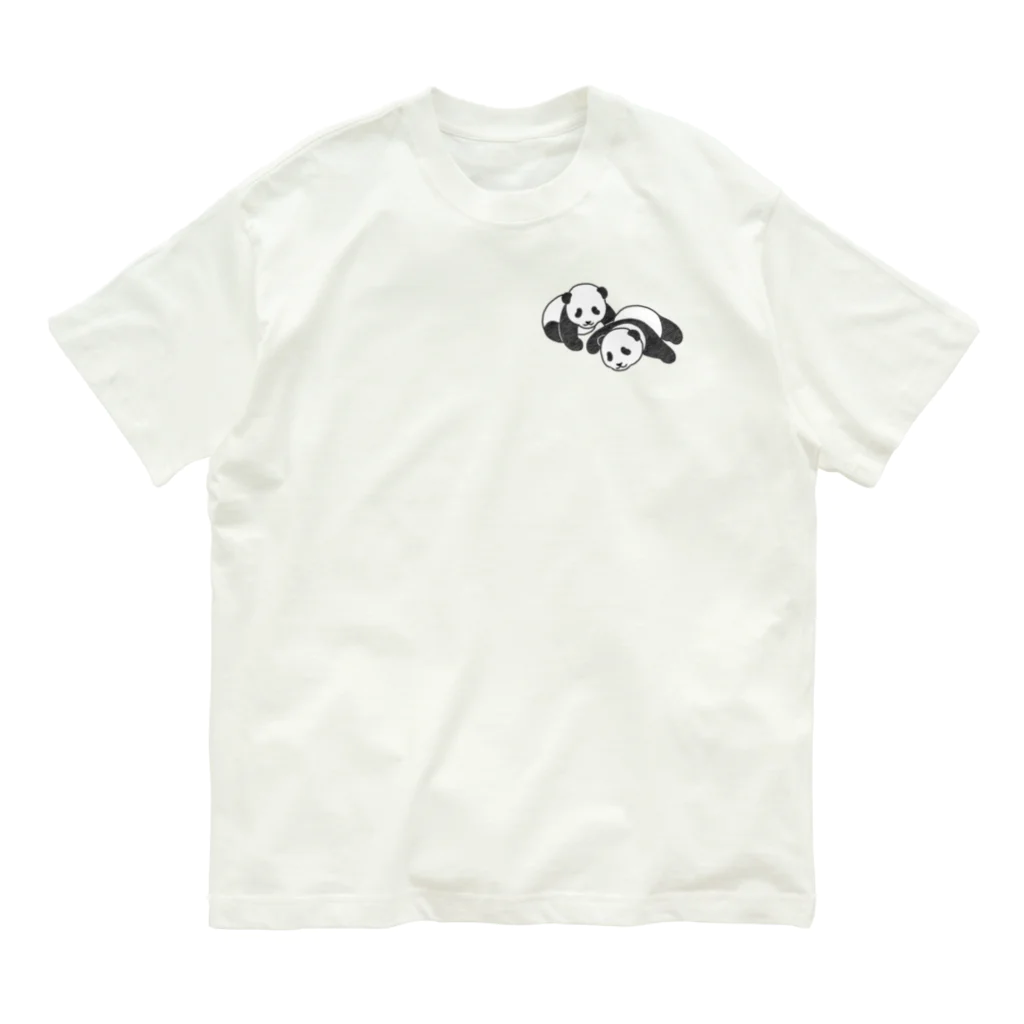 chippokeの双子パンダ オーガニックコットンTシャツ