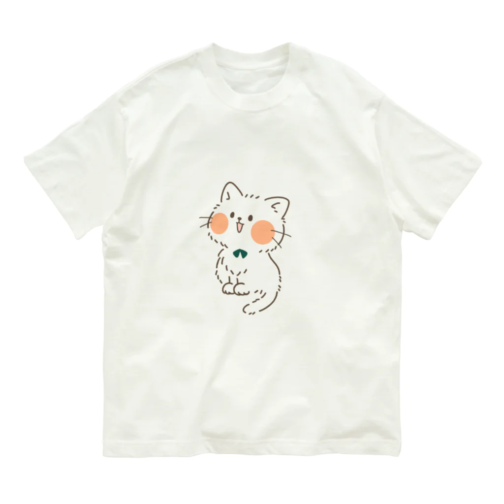 *hanami*のおすわりにゃんこ。 Organic Cotton T-Shirt