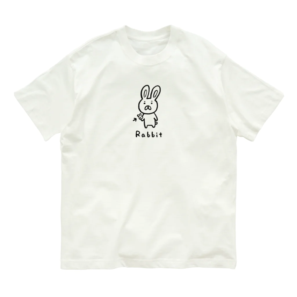 AndiamoのR a b b i t オーガニックコットンTシャツ