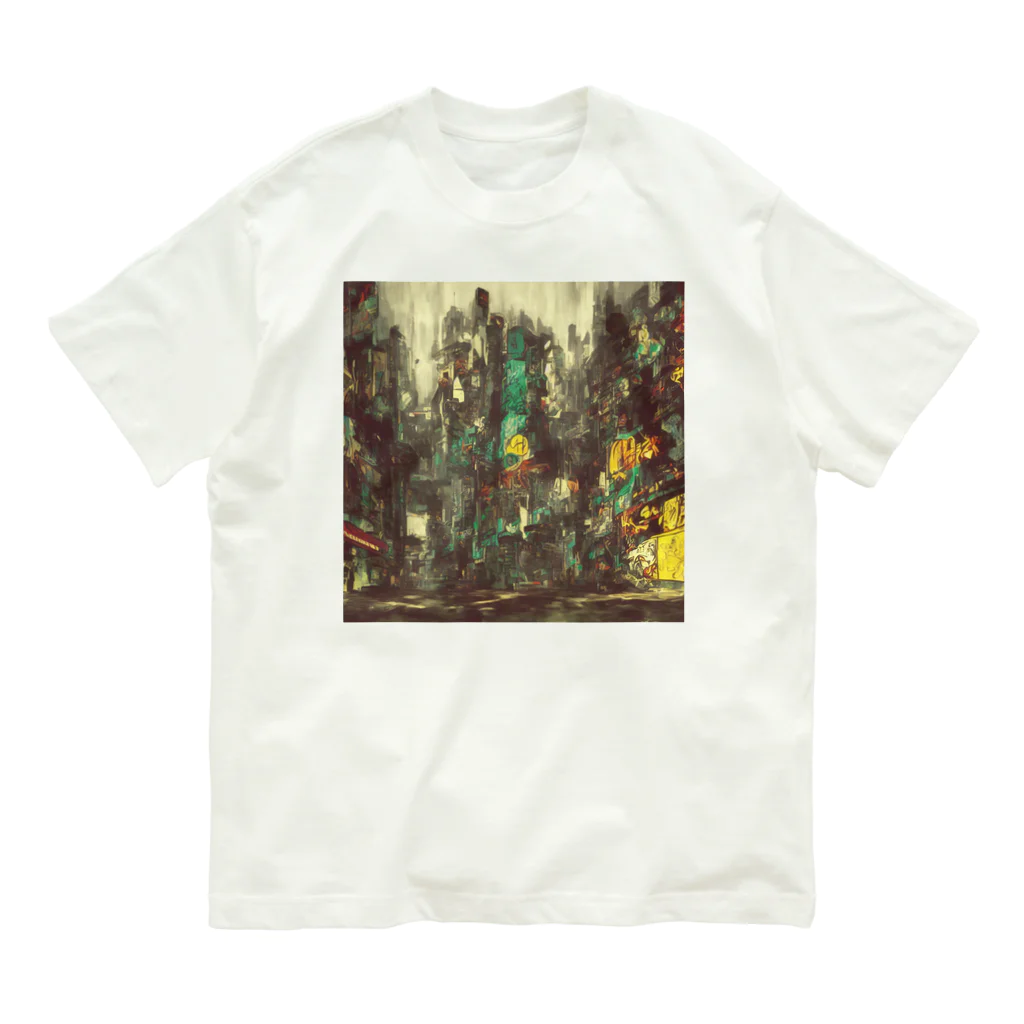 TakashiSのFuture city オーガニックコットンTシャツ