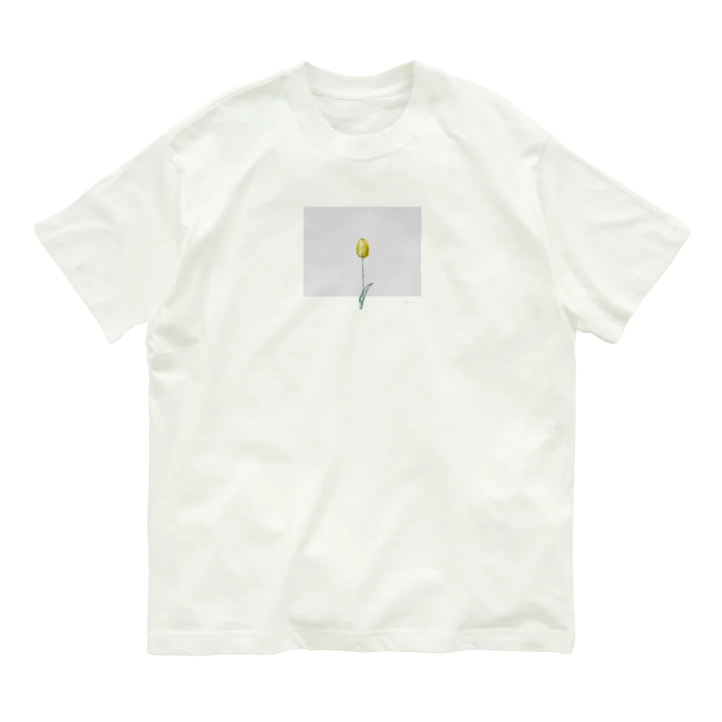 rilybiiのLemon Tulip × Greige × Logo Organic Cotton T-Shirt
