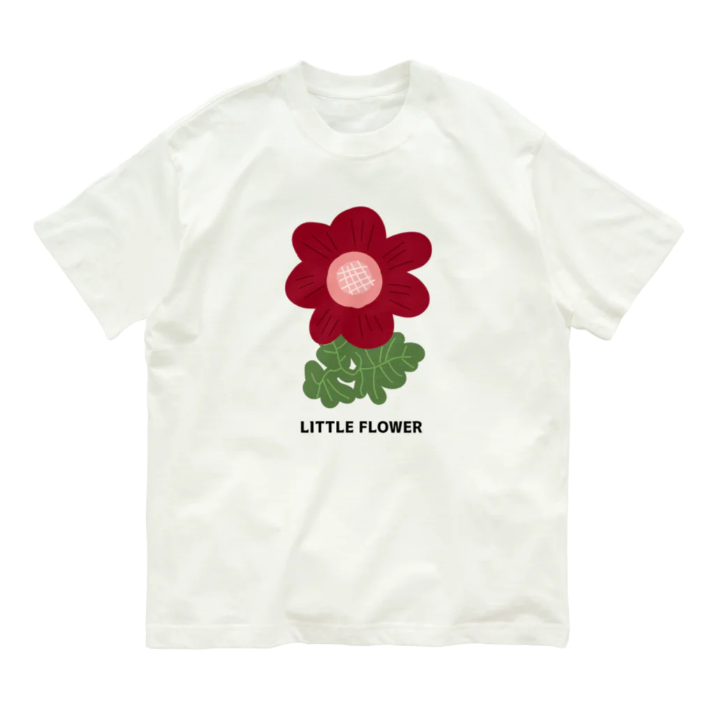 4_seasonのLITTLE FLOWER(RED) オーガニックコットンTシャツ