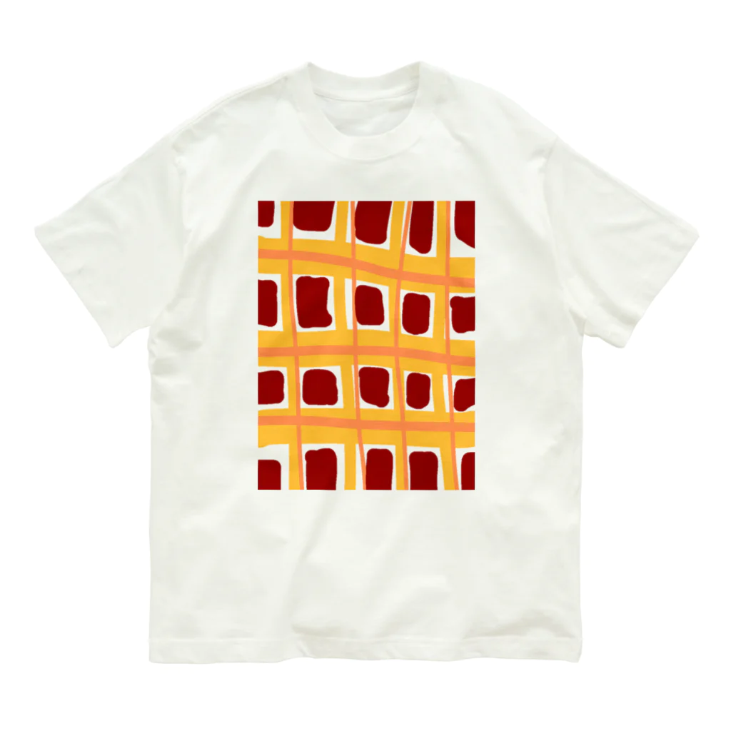 うにぽっぷこーんのゆるゆるちぇっく Organic Cotton T-Shirt