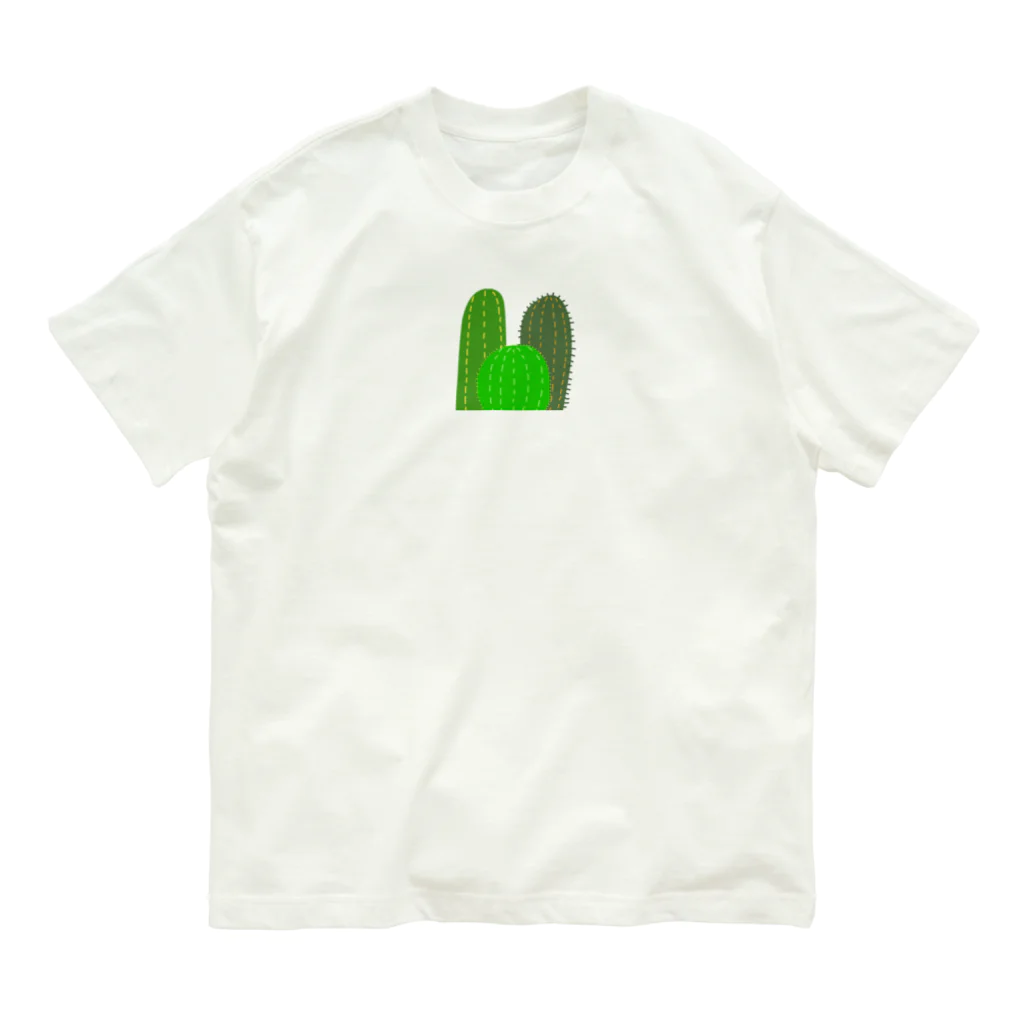 うにぽっぷこーんのさぼてん Organic Cotton T-Shirt