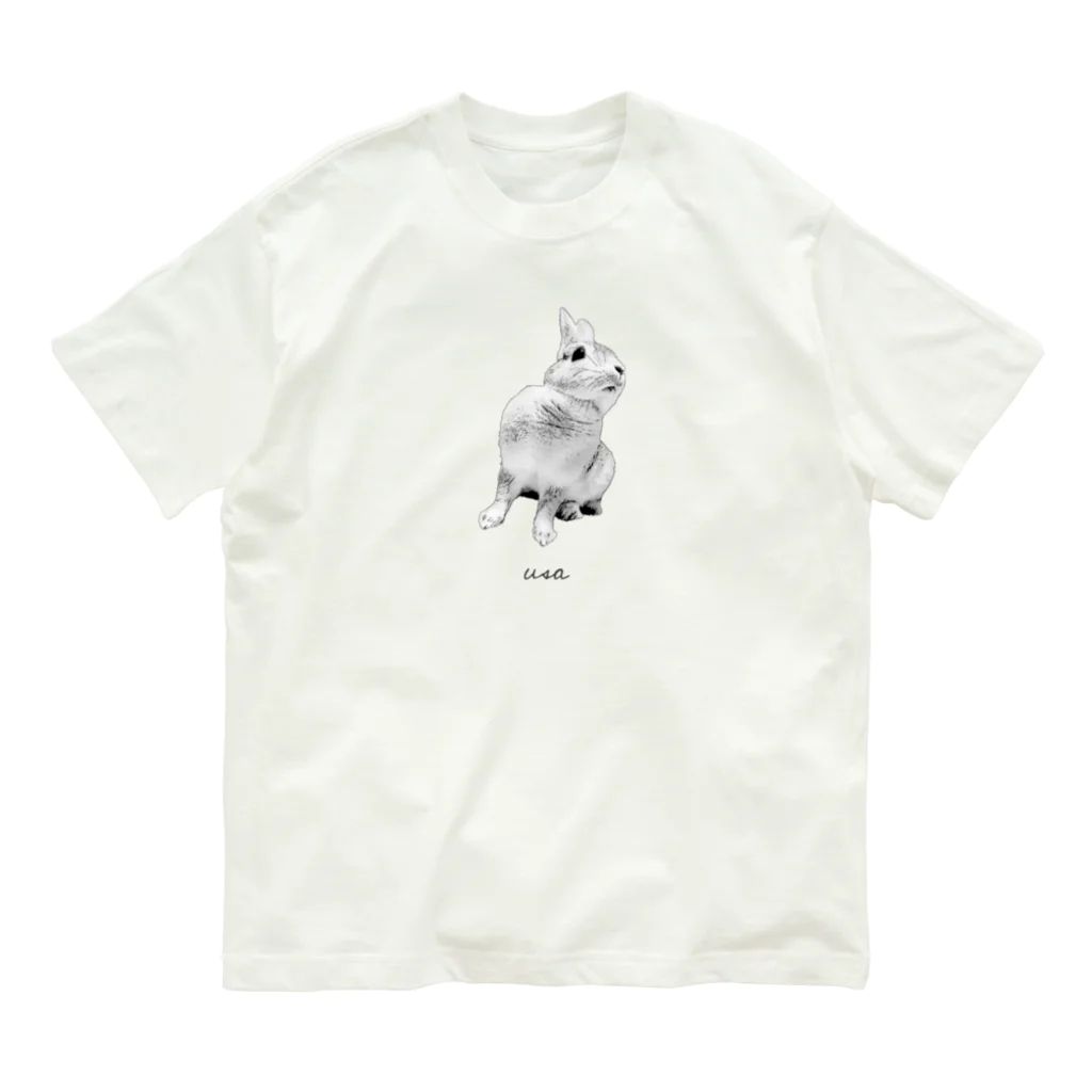 j8ie de vivre♪のうさぎ　ローアングル オーガニックコットンTシャツ