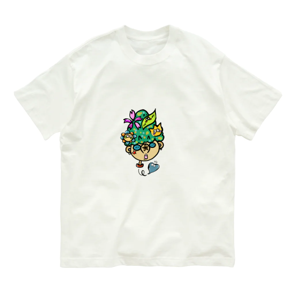 Colorful fam Earthのツリー君 オーガニックコットンTシャツ