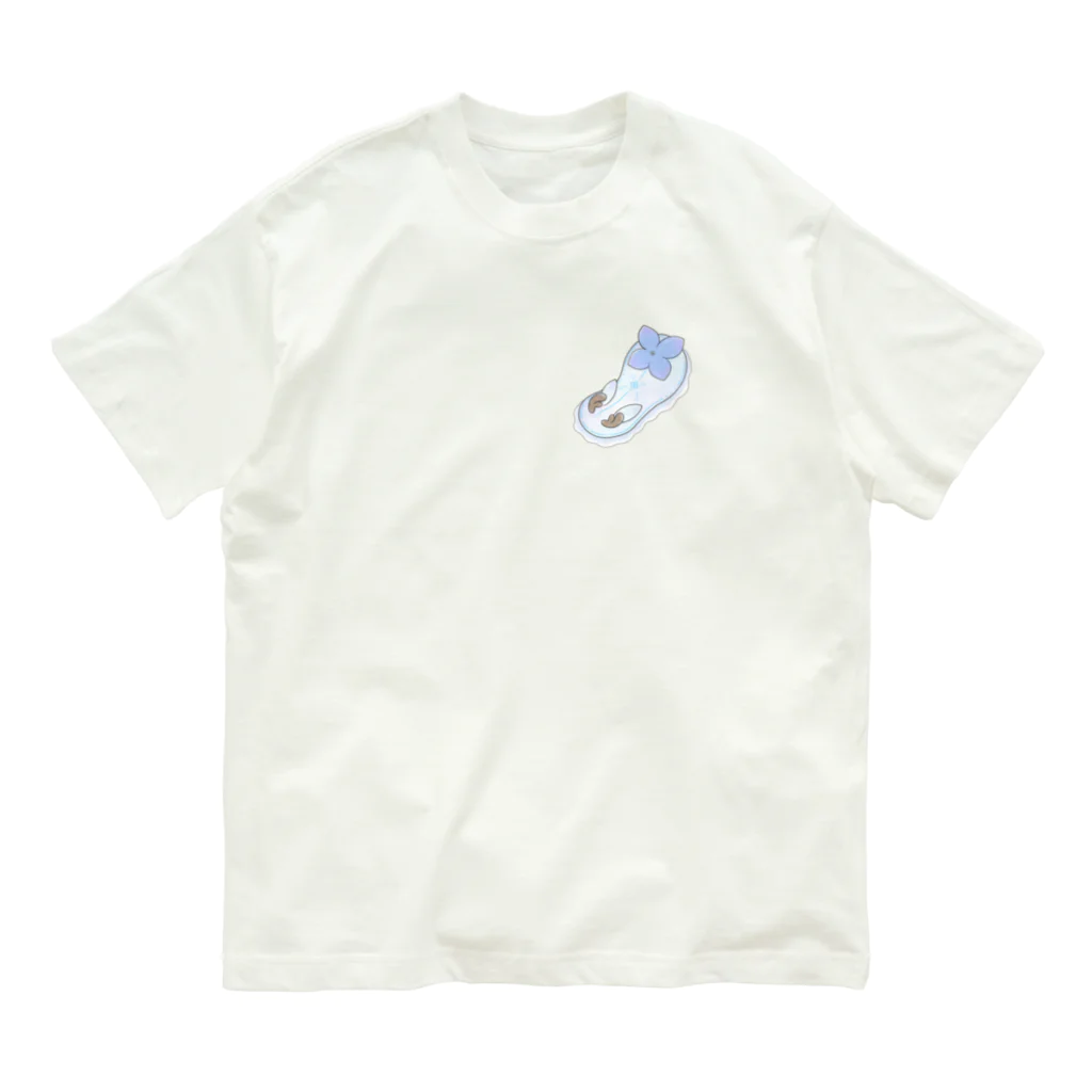 Jackalope Houseのツノアリウサギアジサイモドキウミウシ 青色ver. Organic Cotton T-Shirt