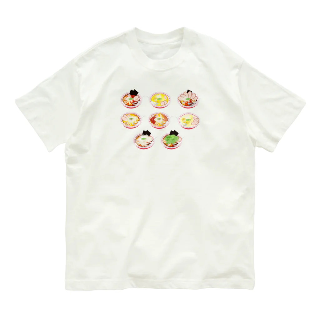 chicodeza by suzuriのラーメンいっぱい オーガニックコットンTシャツ