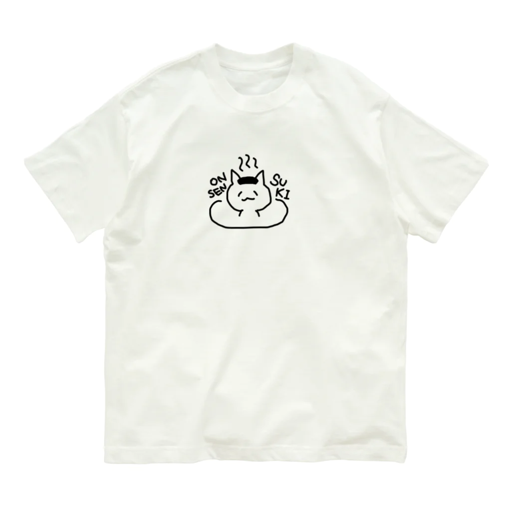 nyanpanのONSENSUKIねこ オーガニックコットンTシャツ