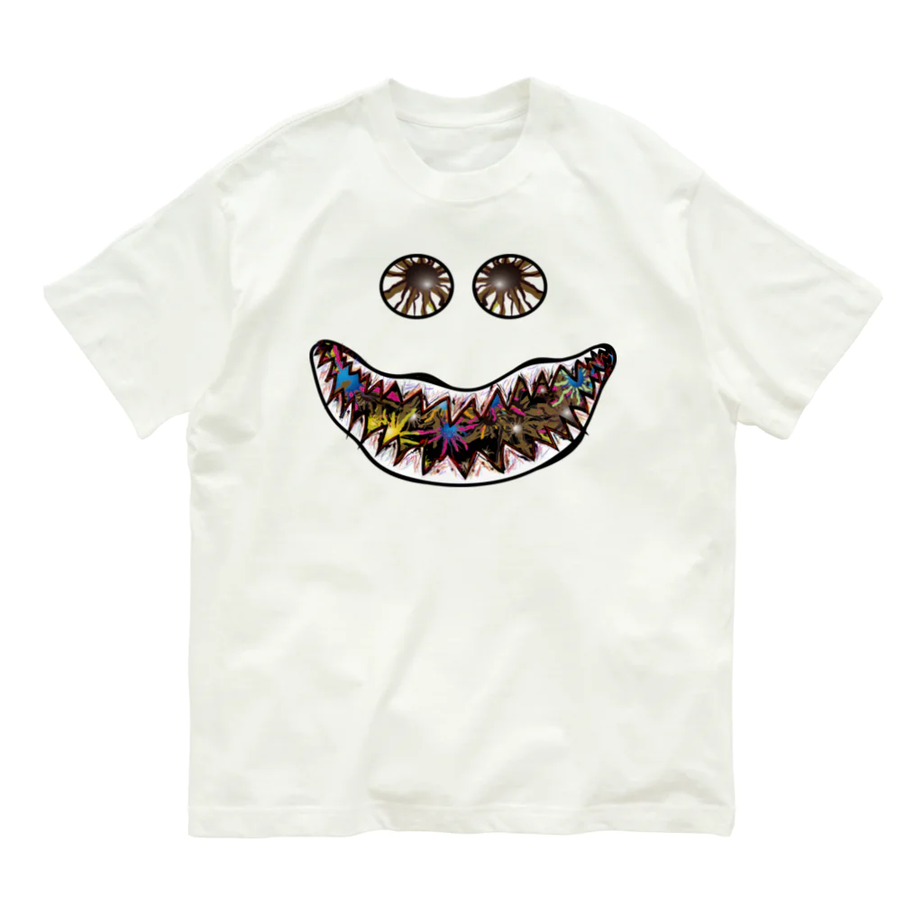 PALA's SHOP　cool、シュール、古風、和風、のdisguised face2 オーガニックコットンTシャツ