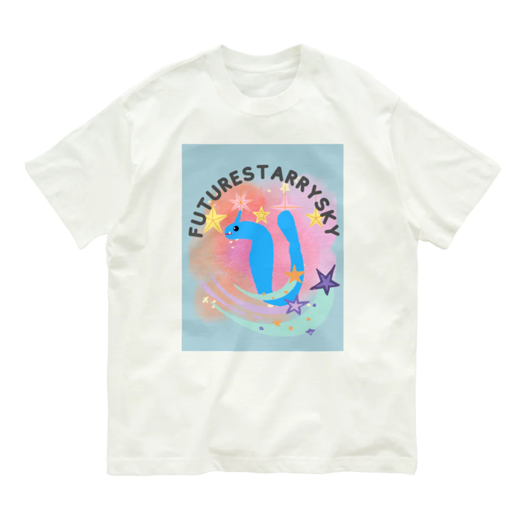 Future Starry Skyの青いドラゴン🐉 オーガニックコットンTシャツ