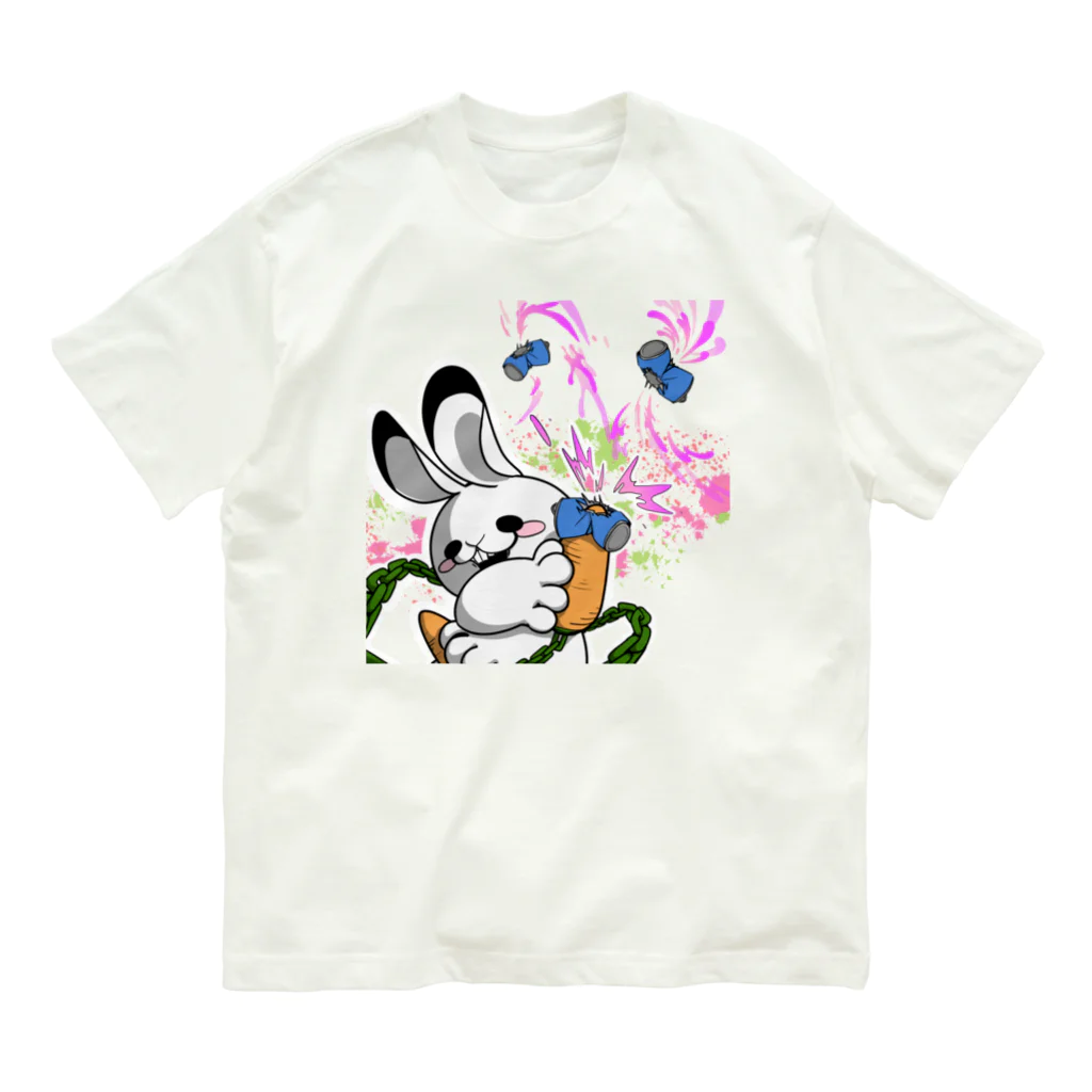 ケモ好きな子ノ原家のハイポテンシャルウサギさん Organic Cotton T-Shirt