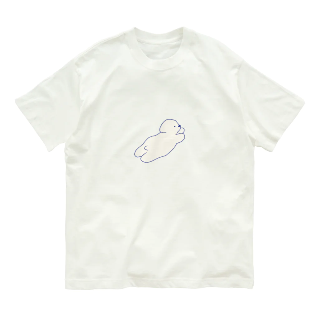 みにゆん　ねこのRunning puppy オーガニックコットンTシャツ