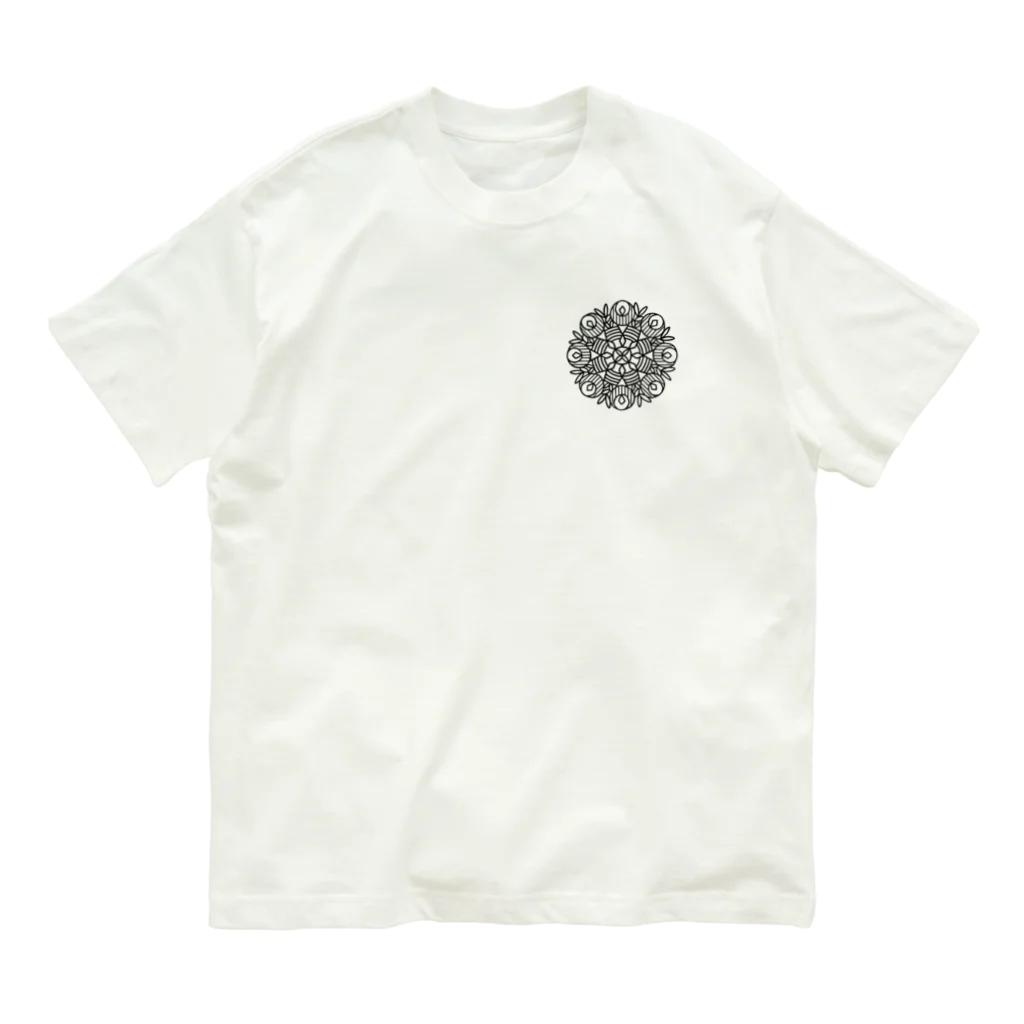 ARIGATOU-81のMANDALA•33• (B) オーガニックコットンTシャツ