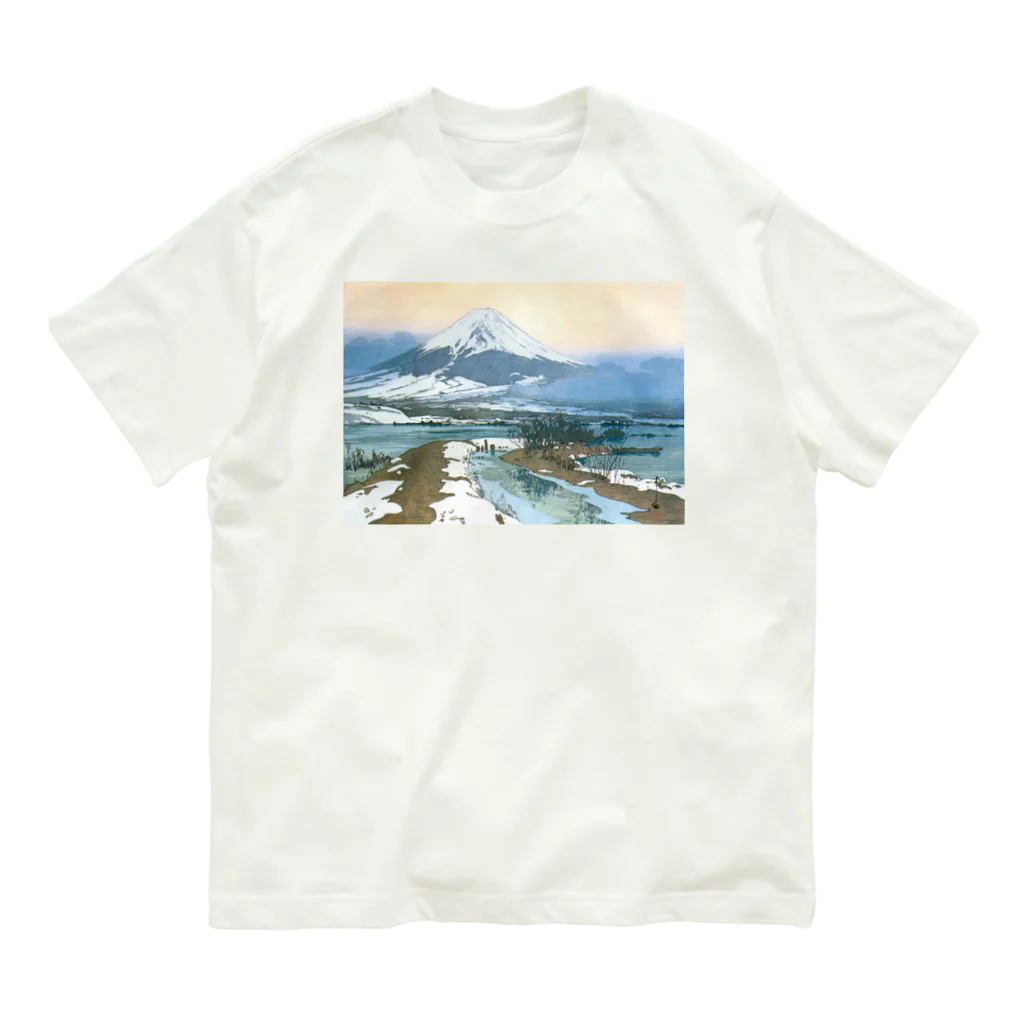 寿めでたや(ukiyoe)の日本画：Fuziyama 吉田博_冨士拾景 河口湖 オーガニックコットンTシャツ