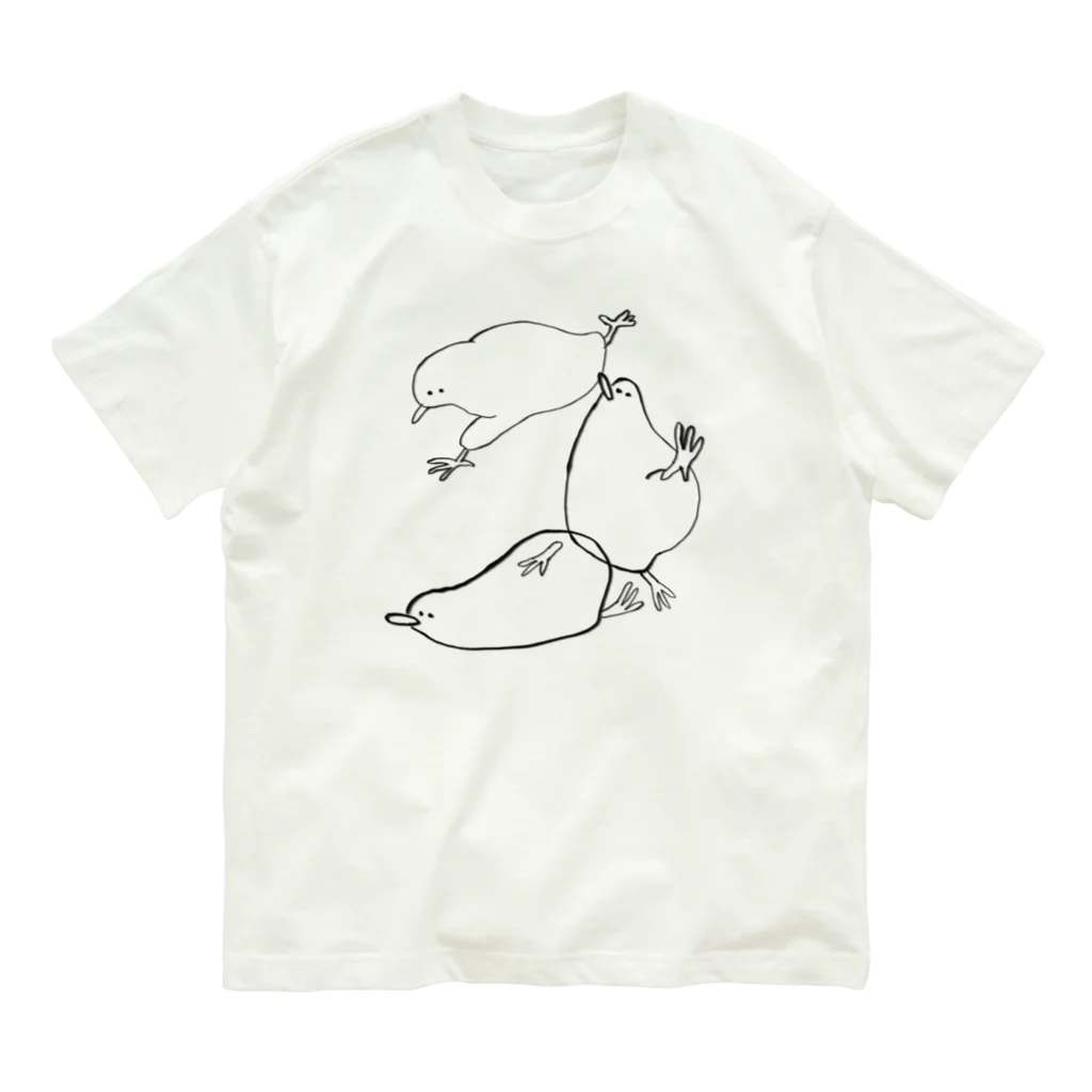 Satellite Yetiの嬉々として踊るキーウィ Organic Cotton T-Shirt