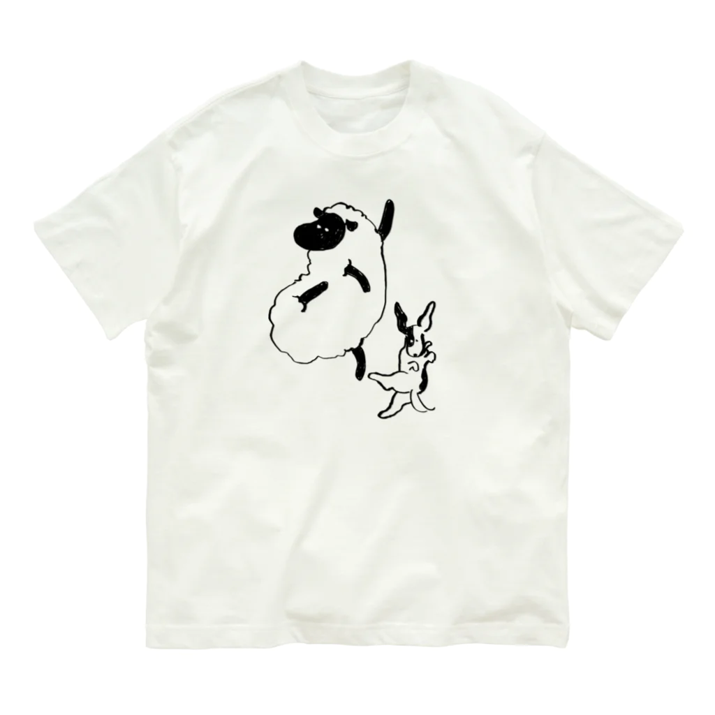 Satellite YetiのRUN A WAY ひつじと犬 Organic Cotton T-Shirt