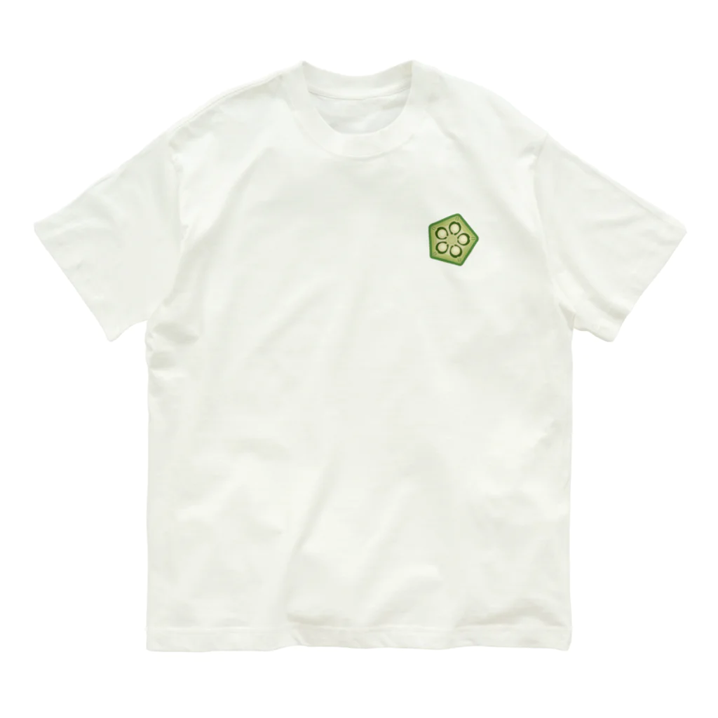 kg_shopの[☆両面] オクラネバネバ【視力検査表パロディ】 Organic Cotton T-Shirt