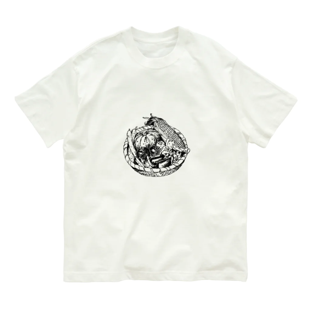 空想画学販売所の採れたて夏野菜 Organic Cotton T-Shirt