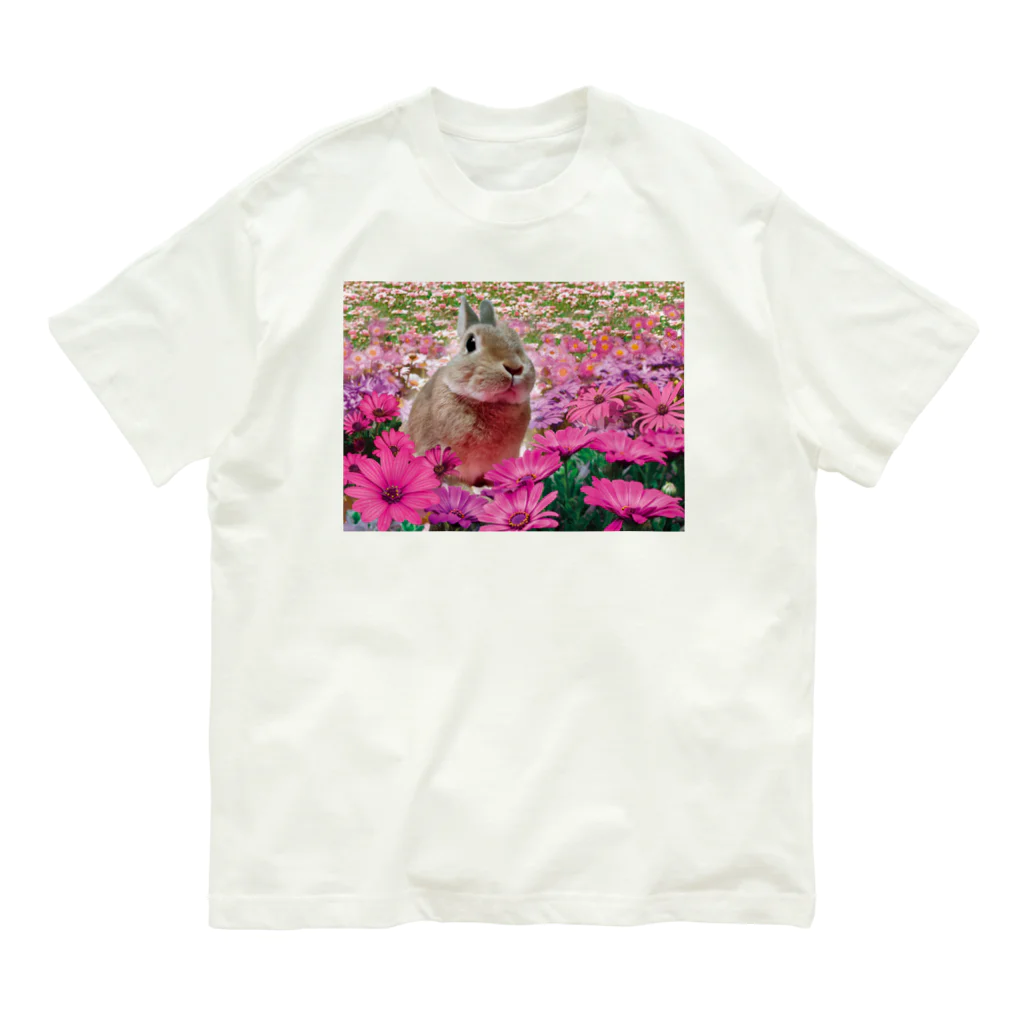 うさぎのうみちゃんねるショップのそらちゃん-うさぎのうみ オーガニックコットンTシャツ