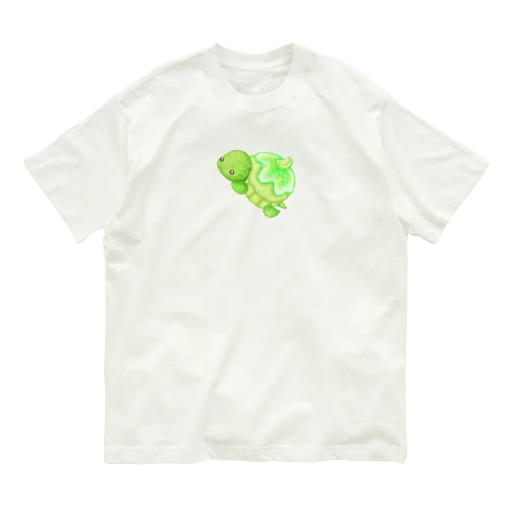 satoayaのアニマルカフェのシ―フードアニマル　カプケカメ Organic Cotton T-Shirt