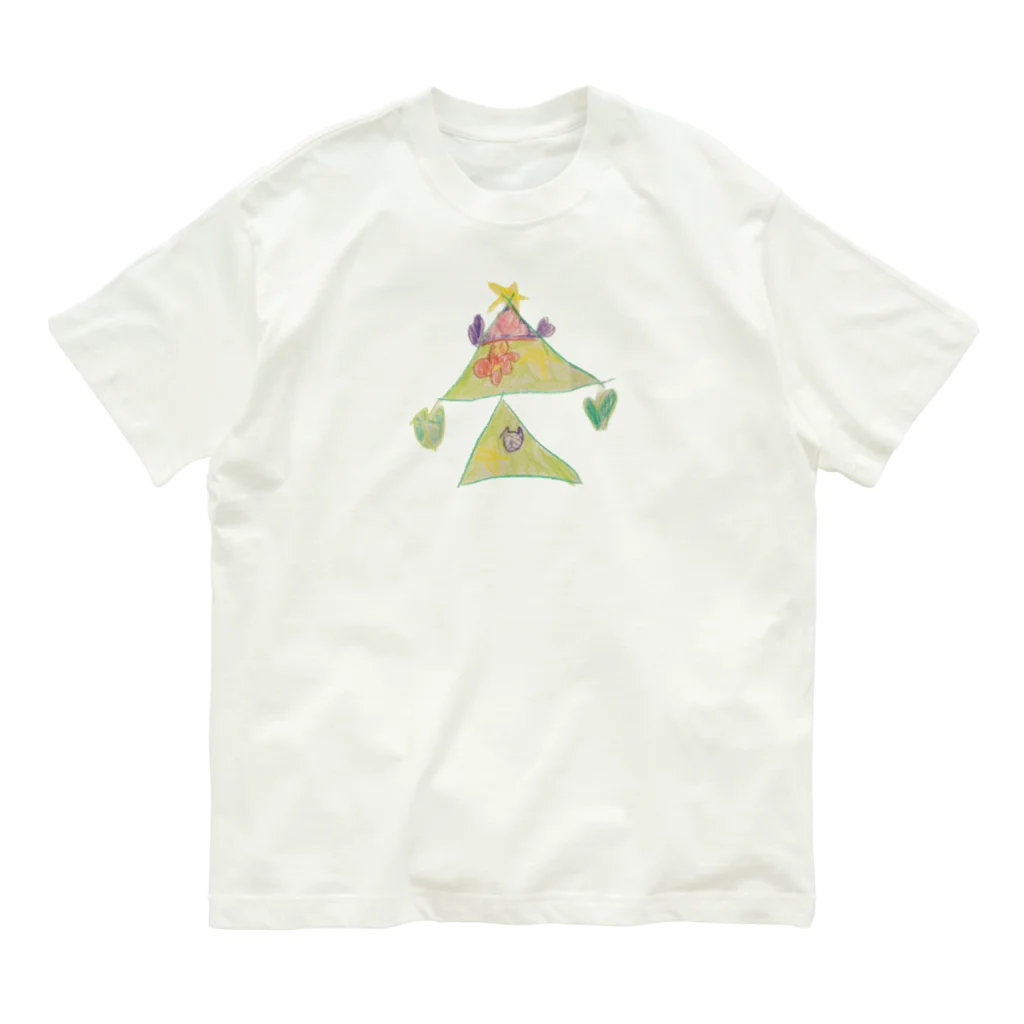KidsArtの【子どもの絵】クリスマスツリー Organic Cotton T-Shirt