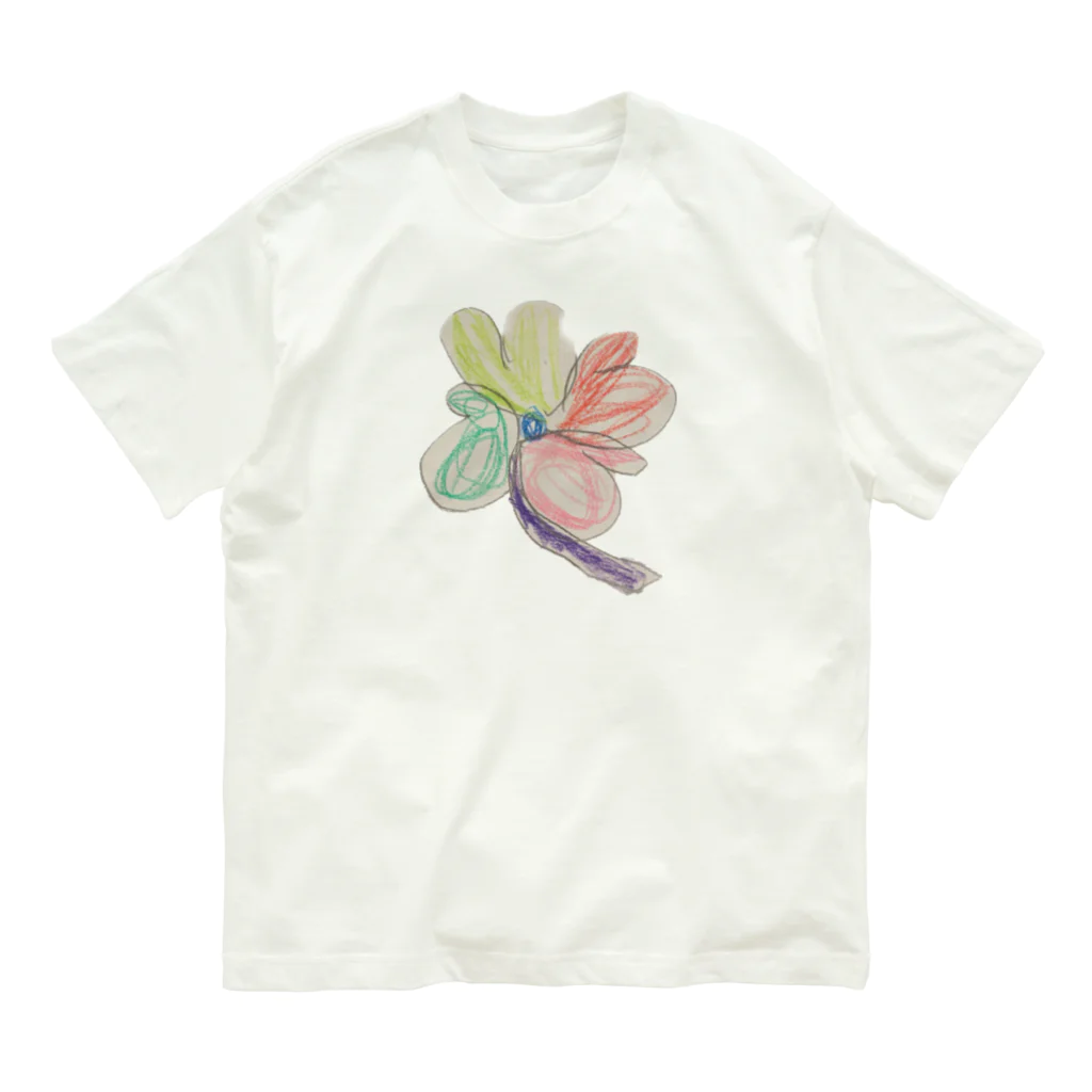 KidsArtの【世界にひとつ確定】子どもの絵　よつばのクローバー オーガニックコットンTシャツ