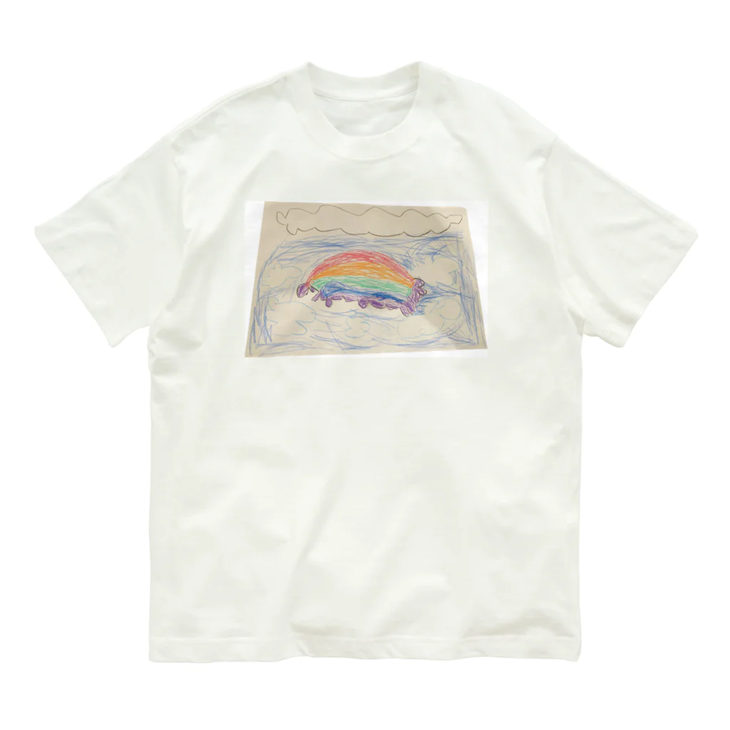 KidsArtの【子どもの絵】空、虹、無限大 Organic Cotton T-Shirt