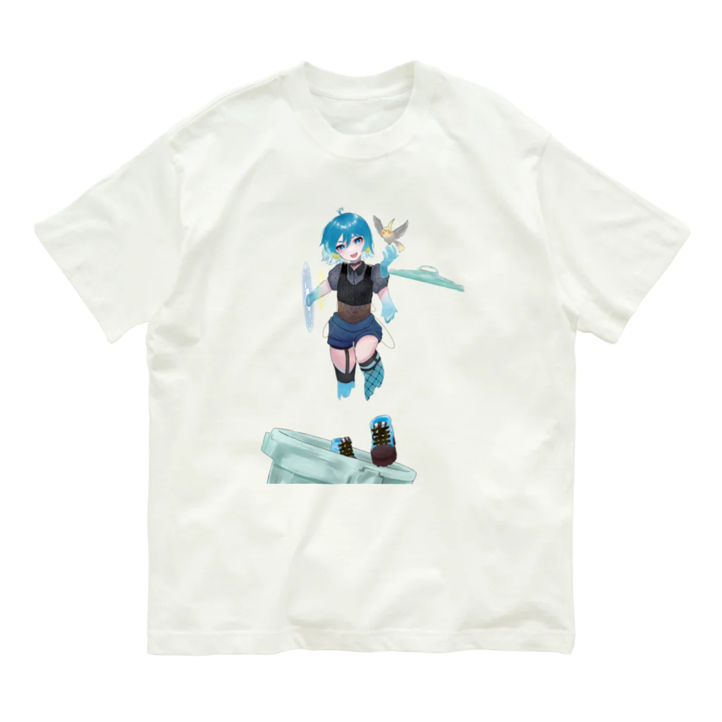 スライムバケツ店の有馬千草ママ冷音ちゃん（右手異空間B） Organic Cotton T-Shirt