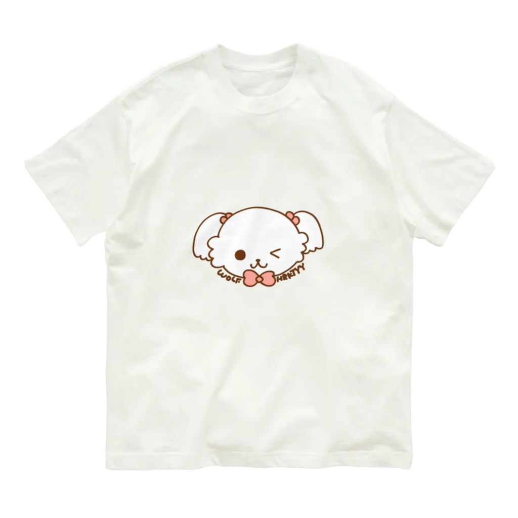 ひらきたのういんくうるふさん オーガニックコットンTシャツ