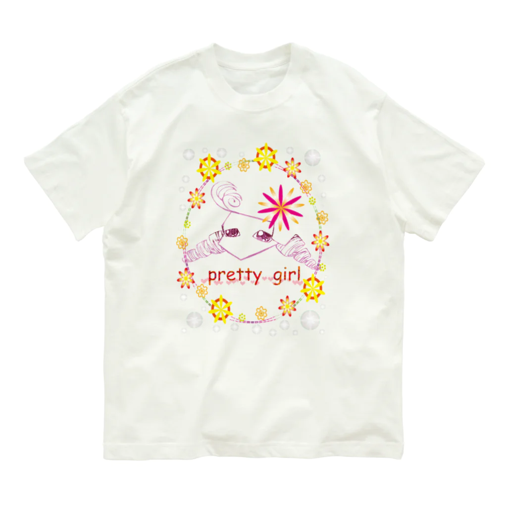 JapaneseArt Yui Shopのpretty girl オーガニックコットンTシャツ