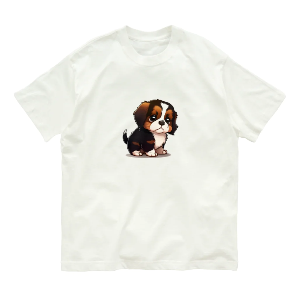 チビアニメのチビ犬 オーガニックコットンTシャツ