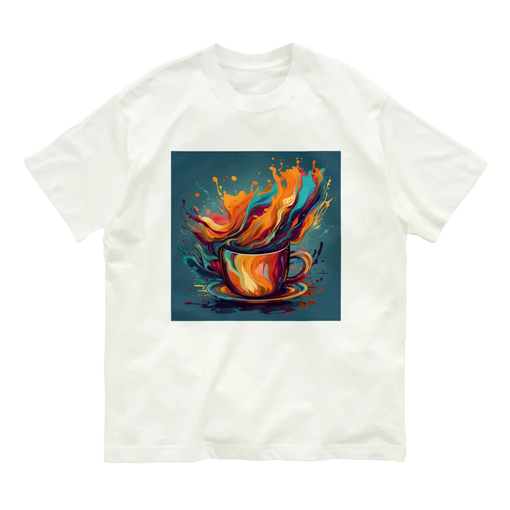 CoffeePixelのPixelBrew Cup（ピクセルブリューカップ） - クリエイティブな一杯で毎日を彩ろう Organic Cotton T-Shirt