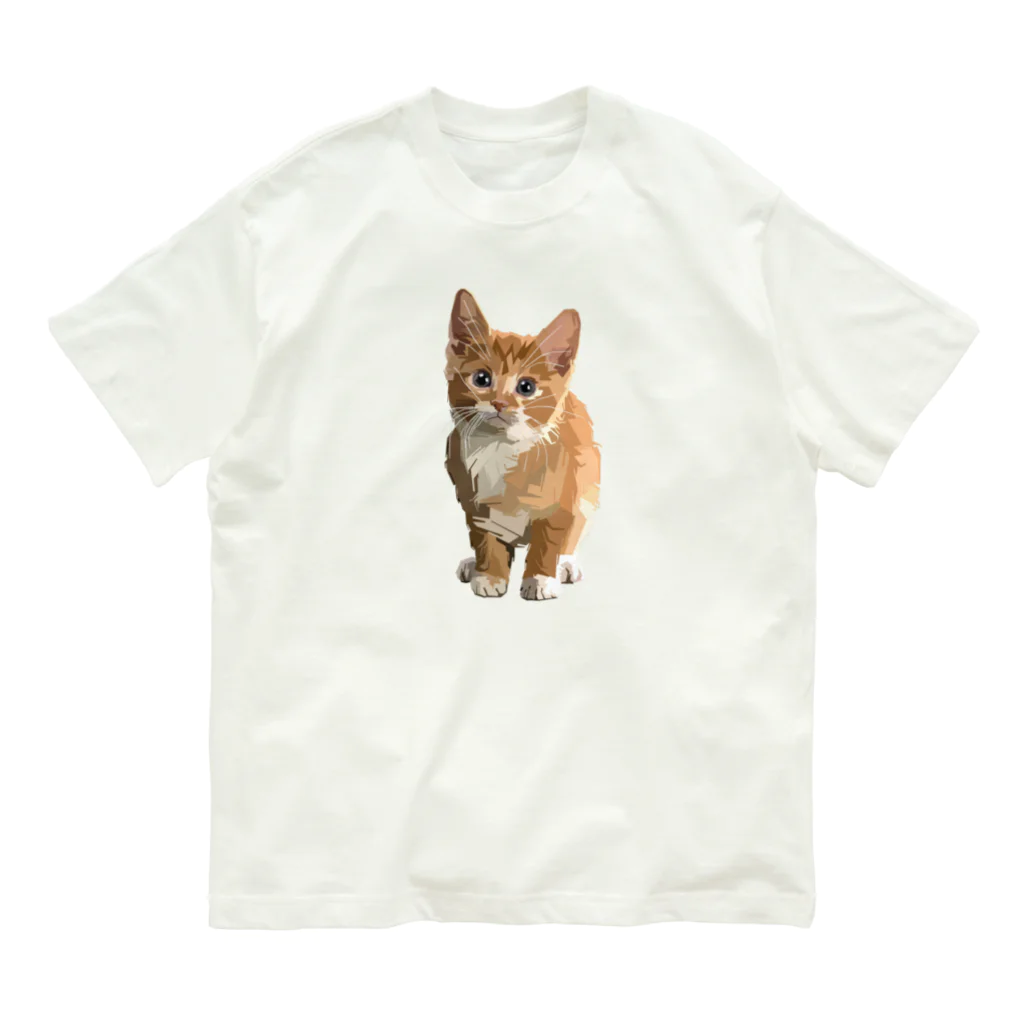 Zonelandの面白い猫、ケティ、猫の家 オーガニックコットンTシャツ