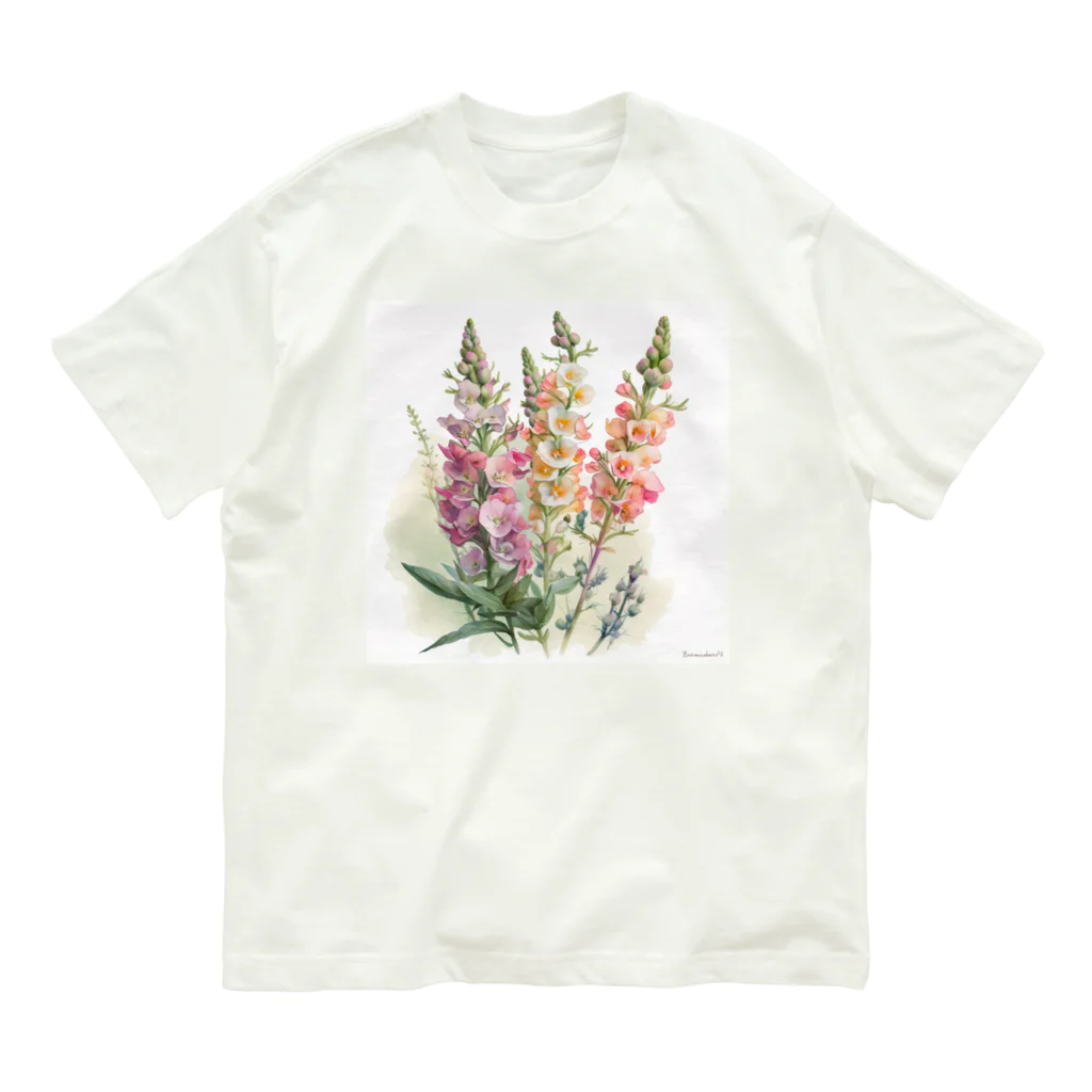 botanicalartAIのキンギョソウ オーガニックコットンTシャツ