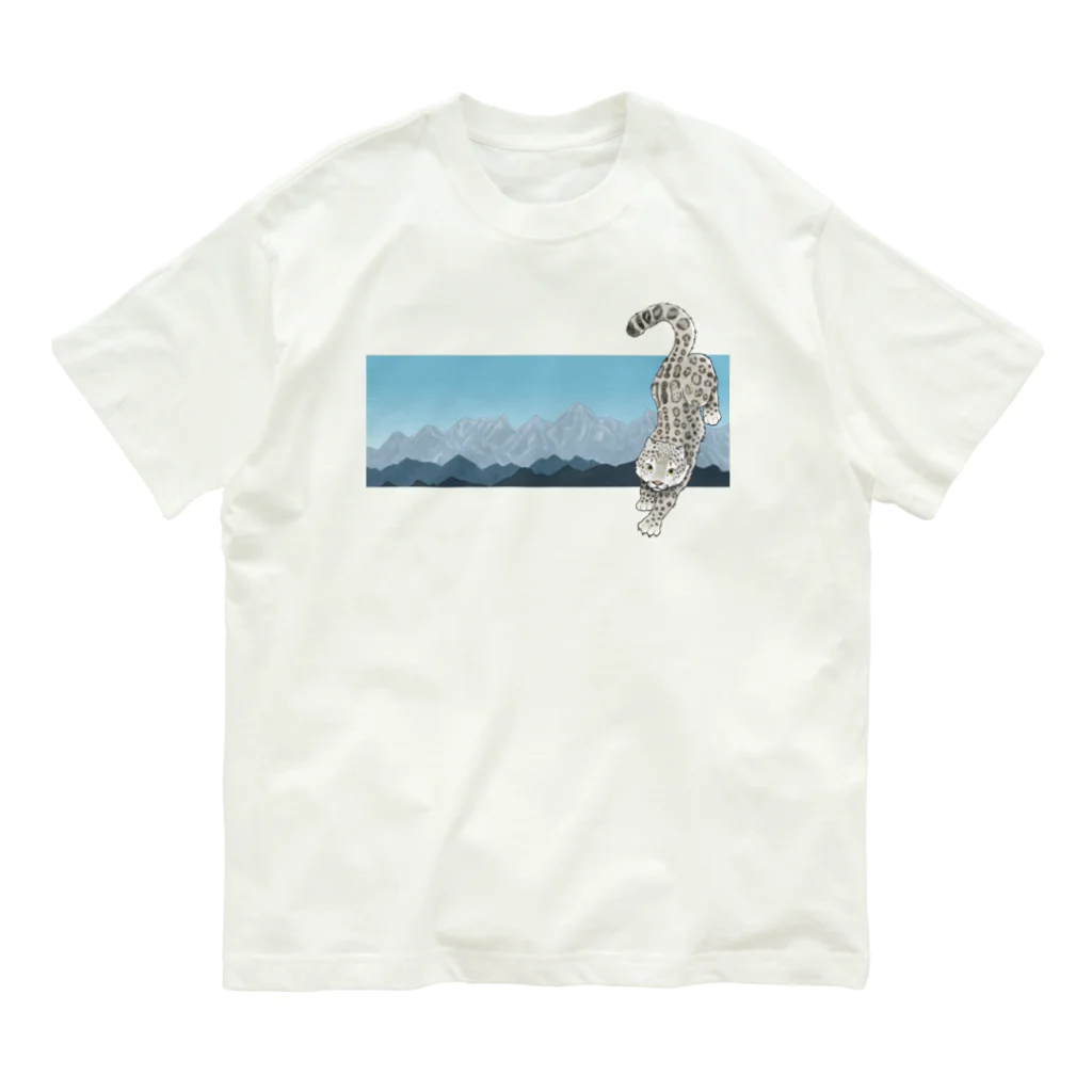 mofful.のユキヒョウ - 山脈 オーガニックコットンTシャツ