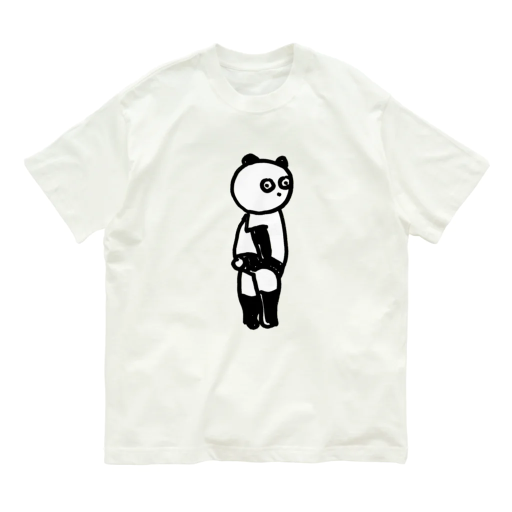 どろん堂のパンダのようでそうでもないパン子ちゃん　01 オーガニックコットンTシャツ