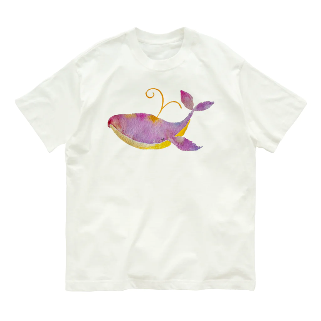 暖暖あたたかのピンクのクジラ Organic Cotton T-Shirt