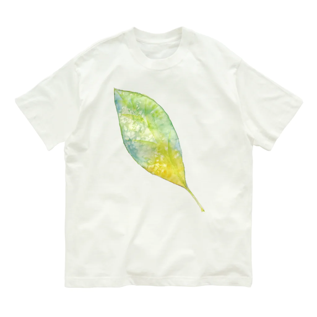 暖暖あたたかの葉っぱ Organic Cotton T-Shirt