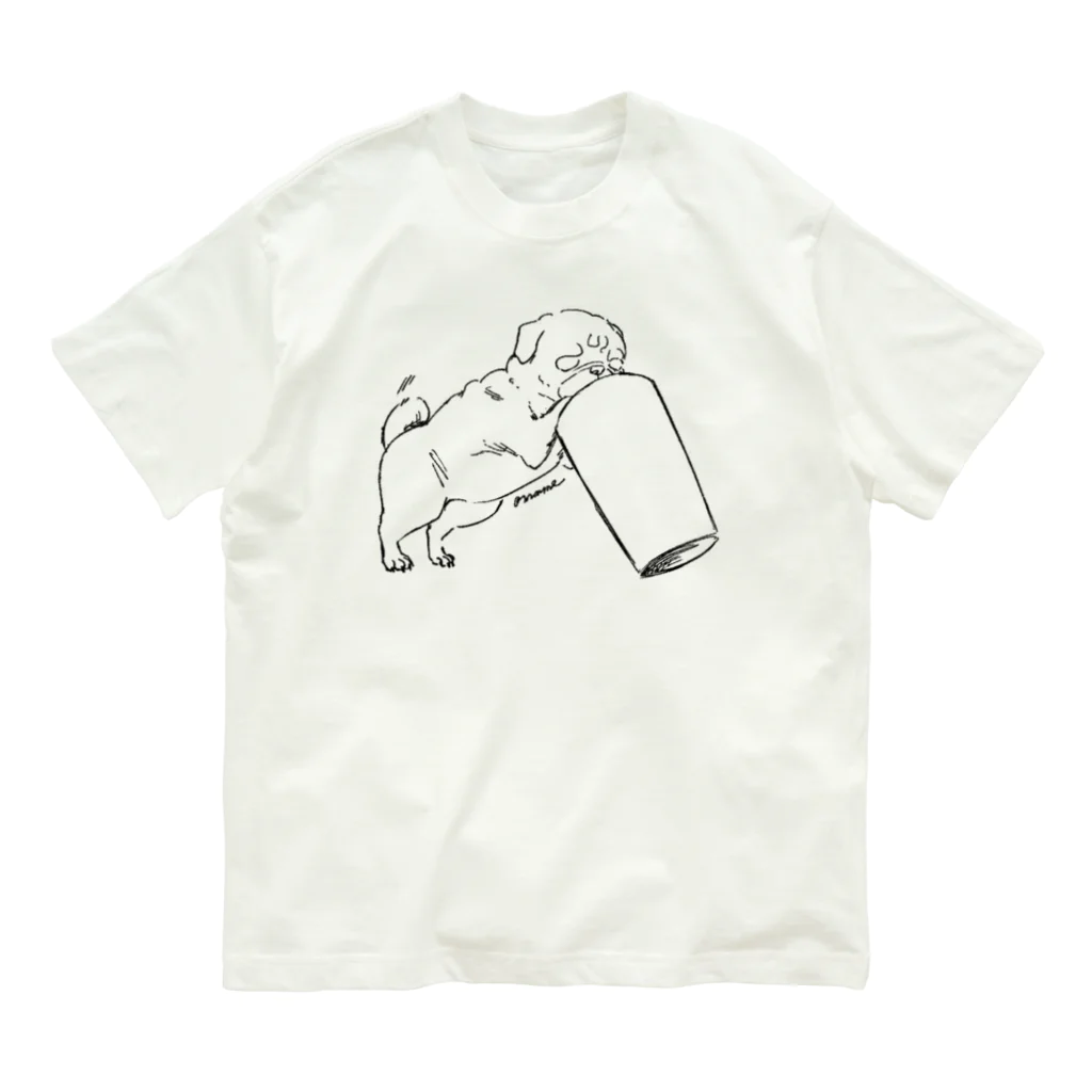 OmamePugのゴミ箱あさりパグ オーガニックコットンTシャツ