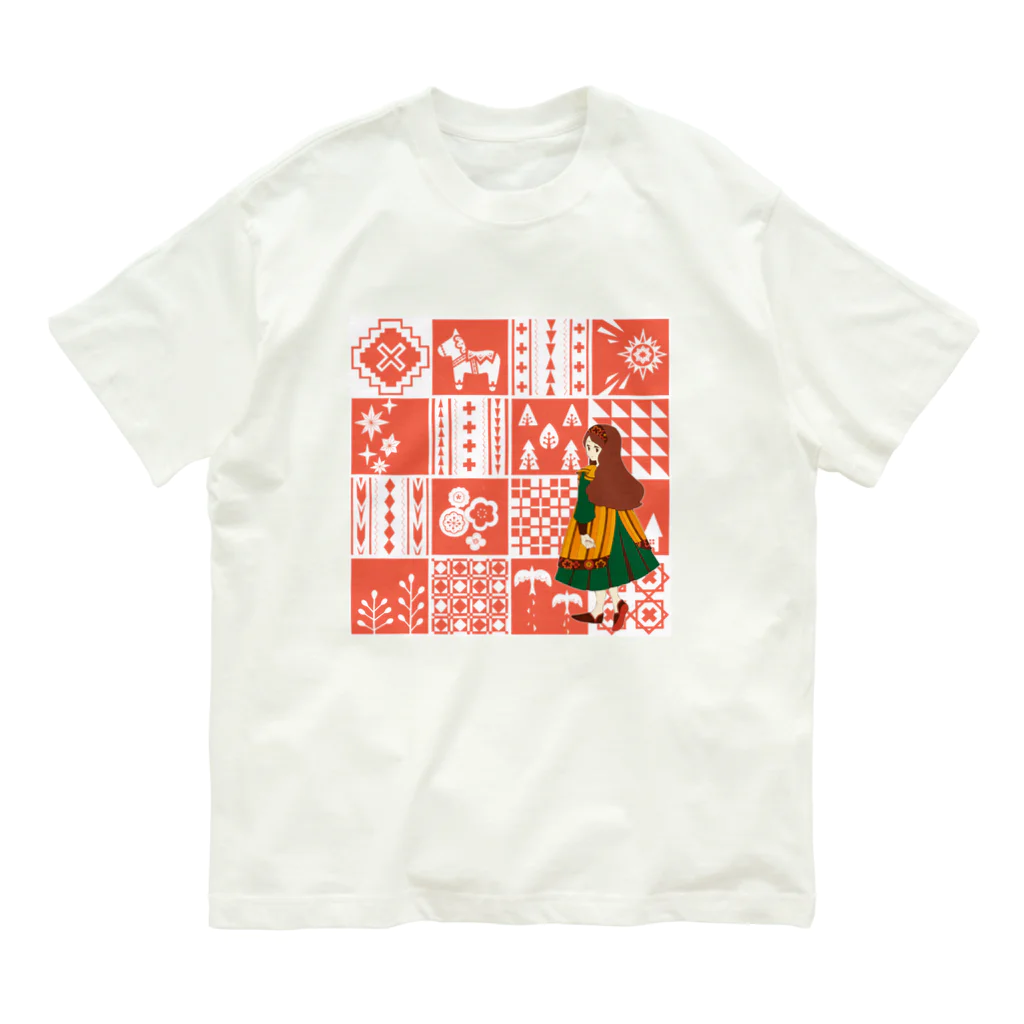 Cicogna（チコーニャ）のpatchwork GIRL オーガニックコットンTシャツ